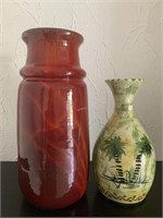 Vintage ceramic vase and Puerto Rico vase - ZD