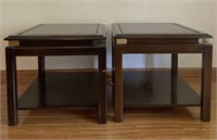 Pair of Kroehler side tables with brass - FL