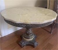 Italian style marble top side table - x