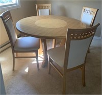 Solid wood dining set - 4 chair & lazy susan - FL