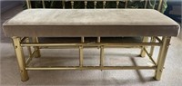 Upholstered brass bench - x