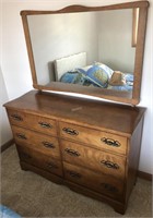 Scandanavian wood 6 Drawer Dresser w/ Attached
