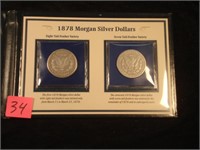 1878 P Morgan Silver Dollars