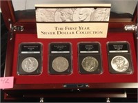 1878,1921,1971,1986  S $1 Coll.