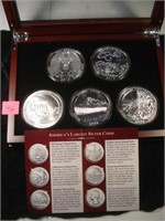 2010 Set Amer. Largest Silver Coins- 5 oz. S Qtrs