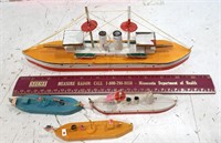 Circa 1930 Toy Wood boats