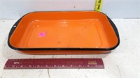 Vintage Graniteware Orange Baking Pan