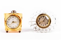 Lot of 2 Vintage Unique Alarm Clocks