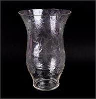 Antique Bohemian Engraved Glass Vase