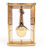 Vintage 4" Hamilton Wind Up Brass Desk Clock