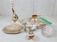 3 Shell Art Pieces & Shells - Bag & Clam