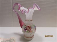FAGCO 50yr Opalescent Pitcher w/ Handpainted Rose