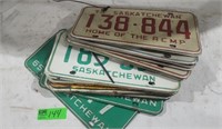 Assorted License plates. From 1965 -1975