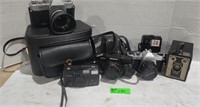 Vintage and antique cameras. BROWNIE, pentax,