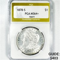 1878-S Morgan Silver Dollar PGA-MS64+ VAM-9