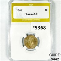 1862 Indian Head Cent PGA-MS63+