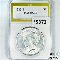 1935-S Silver Peace Dollar PGA-MS63