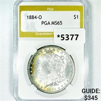 1884-O Morgan Silver Dollar PGA-MS65
