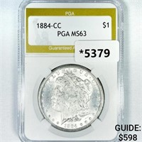 1884-CC Morgan Silver Dollar PGA-MS63