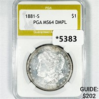 1881-S Morgan Silver Dollar PGA-MS64 DMPL