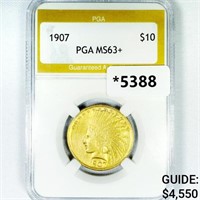 1907 $10 Gold Eagle PGA-MS63+