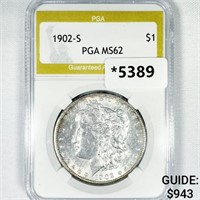 1902-S Morgan Silver Dollar PGA-MS62