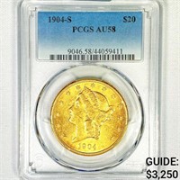 1904-S $20 Gold Double Eagle PCGS-AU58