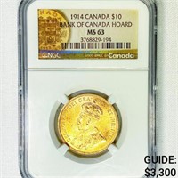 1914 Canada Gold $10 NGC-MS63 Bank of Canada