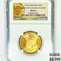 1914 Canada Gold $10 NGC-MS63 Bank of Canada