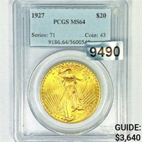 1927 $20 Gold Double Eagle PCGS-MS64