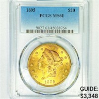 1895 $20 Gold Double Eagle PCGS-MS61