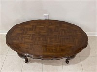 Oval Wooden Coffee Table 46"