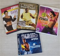 4 Workout DVDs Billy Blanks, , Taebo, Wii, etc.