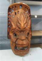 Large Wood Carved Mask 34" Long 19" Wide