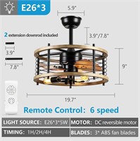 Ceiling Fan with Light, Caged Ceiling Fan with Rem