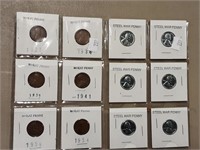 WHEAT PENNY AND WAR PENNY LOT