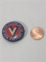 Original1940's WW2 V FOR VICTORY Pin, NICE!