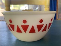 Vintage Hazel Atlas Red & White Mixing Bowl