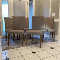 6 Feline Designed Fabric Chairs Upholstery Needed