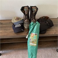 BushMaster Hunting Boots, Chair, Gloves; shoes