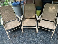 3 All Weather Wicker Folding Chairs