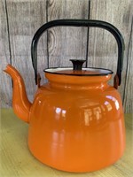 Vintage Enamelware Teapot Kettle Poland
