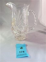 Heavy Crystal Water Pitcher, Perfect, 8" Tall