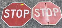 (CC) Lot Of 2 Metal Stop Signs. 
(Approx