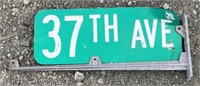 (CC) Double Sides 37th Ave Metal Street Sign w/