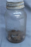 Large Atlas Mason Jar with Coins