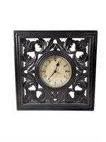 Carved Wood Battery Wall Clock (Heavy) 14 x14