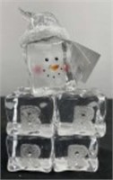 Snowman Candle with "Ice" Figurine
