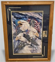 Assembled & Framed Puzzle of American Eagle