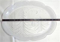 5 Pressed Glass Christmas Platters